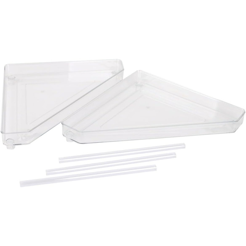  Élégant support de coin de meuble-lavabo de bureau en plastique Lucite à 2 niveaux, 1221