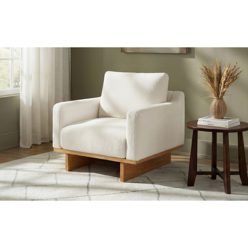 Chaise d'appoint moderne et minimaliste avec structure en bois massif, coussins moelleux et conception spacieuse - parfaite pour le salon, la chambre à coucher et le bureau