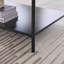 Repose-pieds avec repose-pieds de 30,7 po de large avec repose-pieds en métal noir, repose-pieds avec tablette de rangement ouverte en bois-333803777