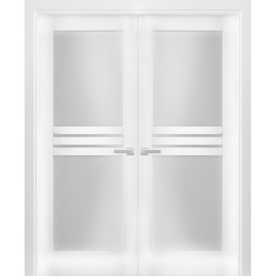 Portes blanches en verre givré Mela