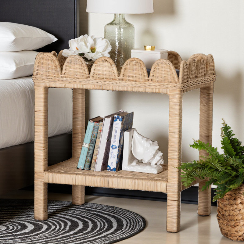Table d'appoint Xylia Rattan and Acogany