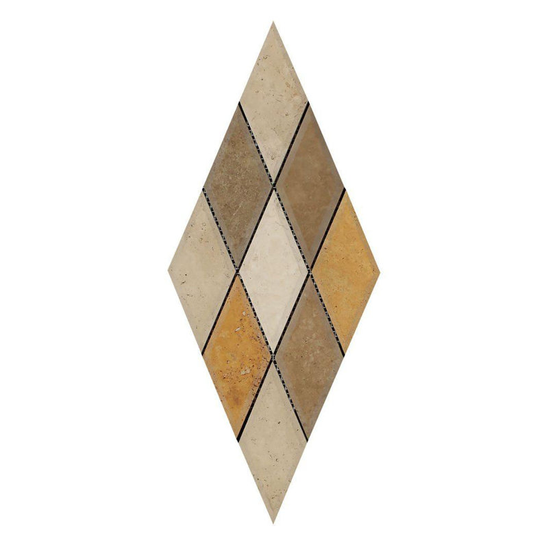 Carrelage mosaïque biseauté en travertin