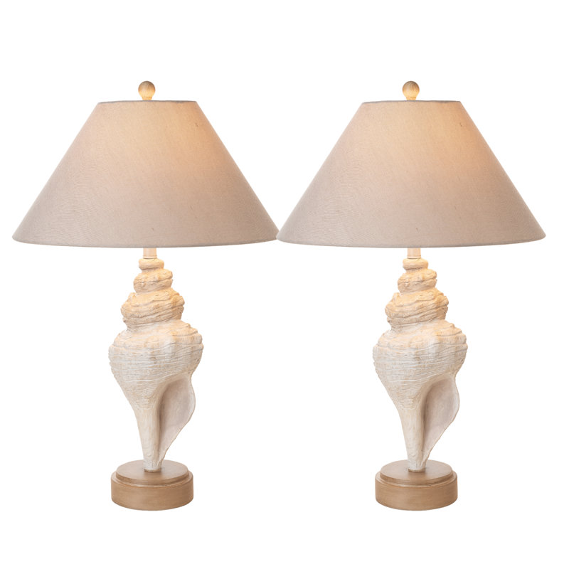 Conch - 30" Seashell Coastal Table Lamp - Set of 2 - Natural