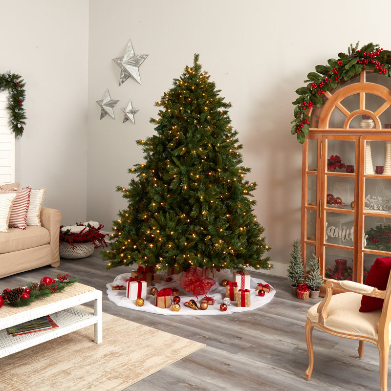 Lighted Artificial Pine Christmas Tree, 8' H