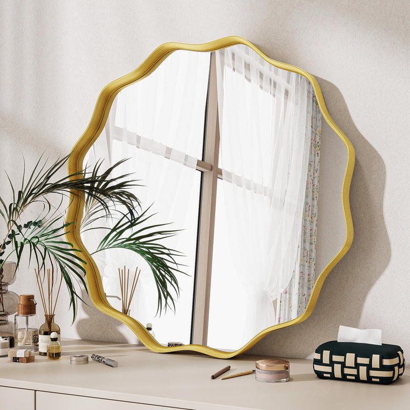 Miroir de salle de bain Wavy, Doré, 20 po x 20 po