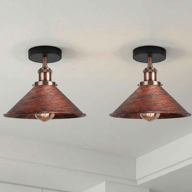 Semi Flush Mount, Rustic Red
