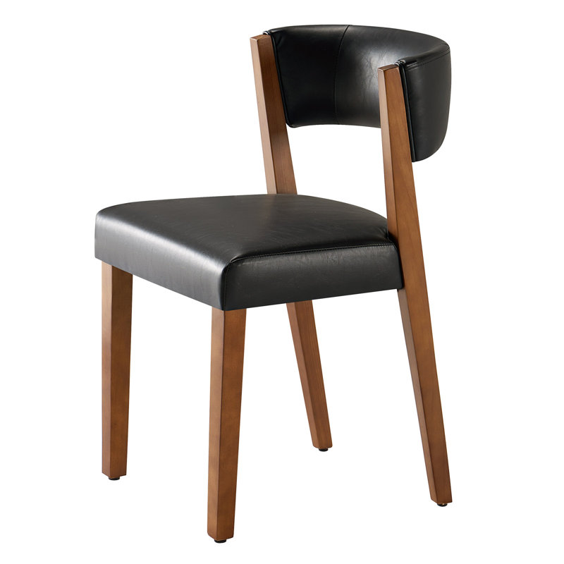 Mendivil PU Leather Dining Room Chairs with Pine Wood Legs, 1