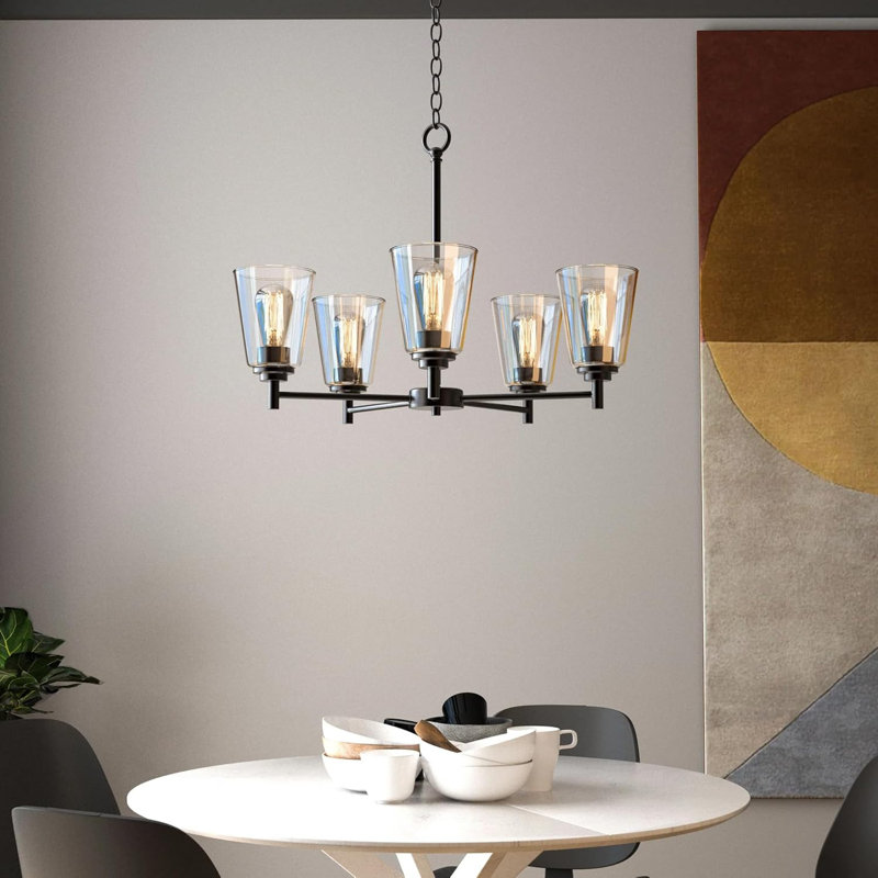 Luminaires de lustre évasés (ampoule non incluse), Bronze frotté à l'huile, 5