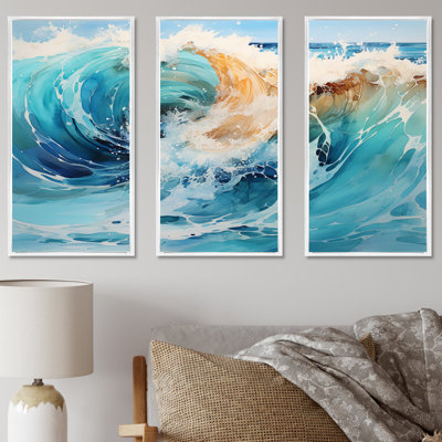 «Tropical Beach Waves Fusion I», ensemble de reproduction d'art mural plage