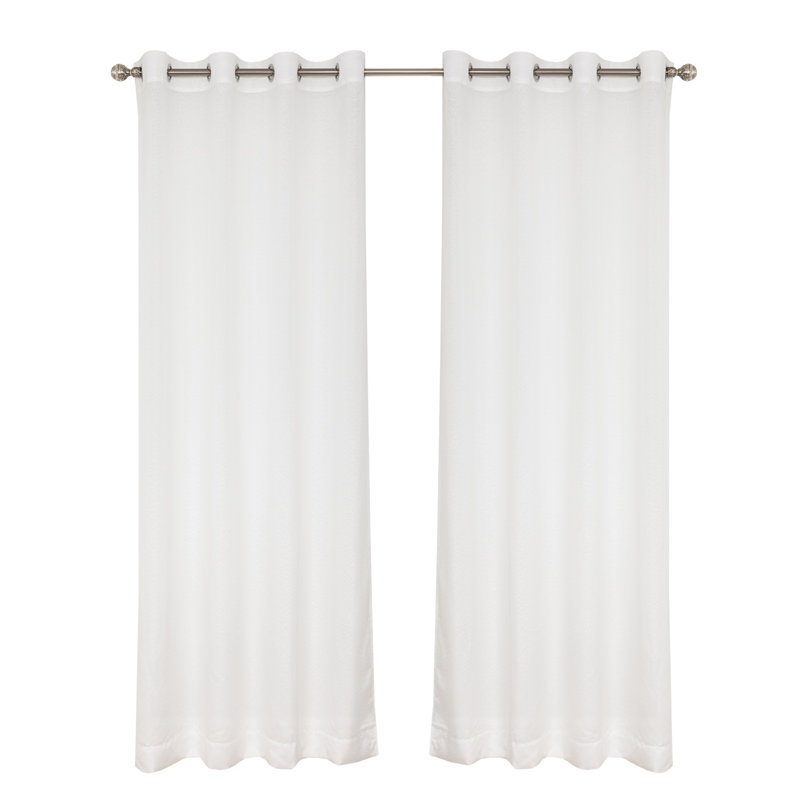 Ensemble de 2 rideaux transparents Clara, Blanc
