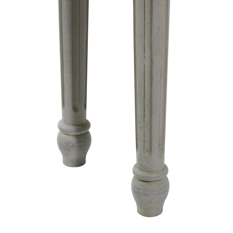 Wood Intricately Carved Scroll Console Table, Dark Grey