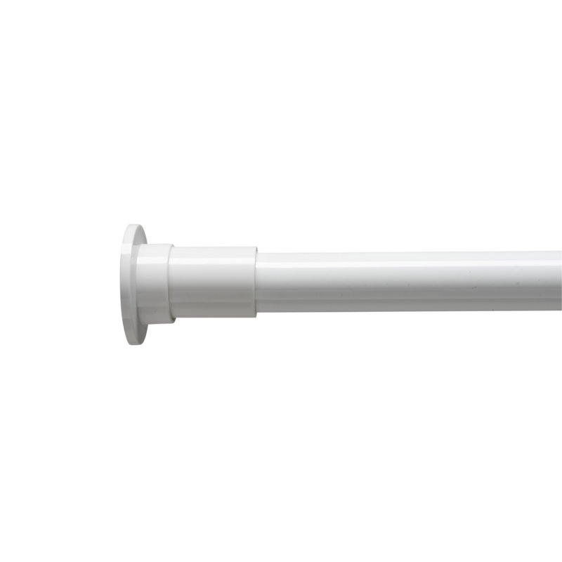 Tringle à rideau de douche droite réglable 72" Stick 'N' Lock, Blanc