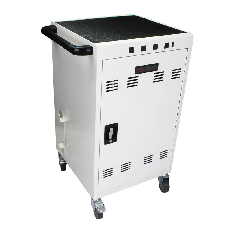 Chariot de charge mobile 31 + 4 - pour appareils pour tablettes et ordinateurs portables, tablettes à livres rapides pour Windows, parfaits réglages variés dans un centre de formation d'aérogare pour hôpital, silencieux, verrou et clé, structure en acier