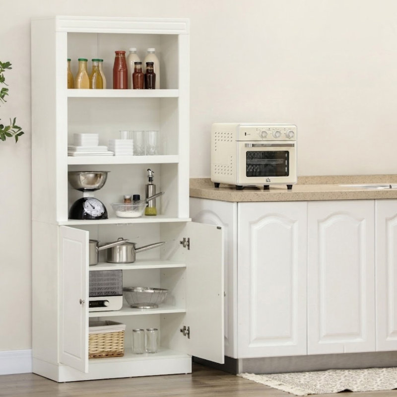 Freestanding Kitchen Pantry Cupboard with 6-Tier Shelving