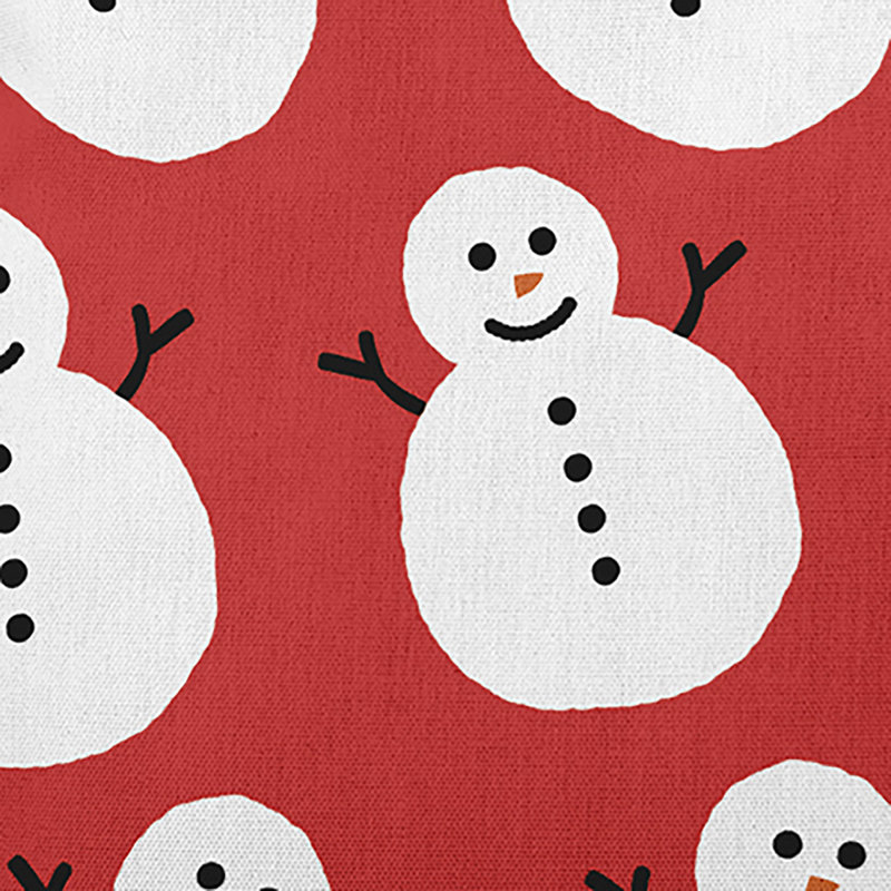 Coussin intérieur / extérieur Dancing Snowmen, H 20 po x l 20 po, Rouge