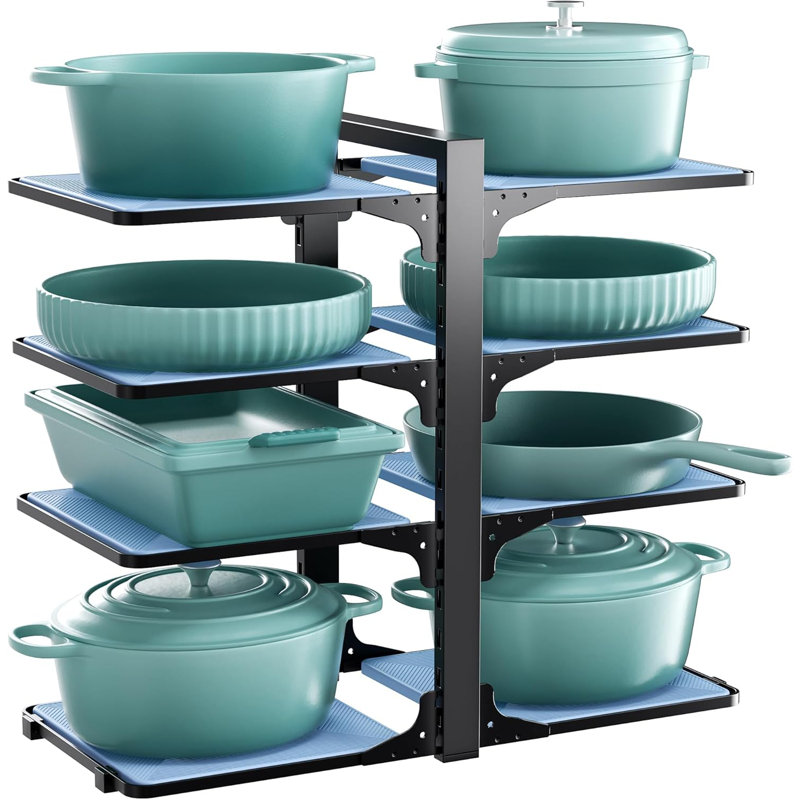 Support à casseroles et à casseroles pour 8 pots à casseroles réglables