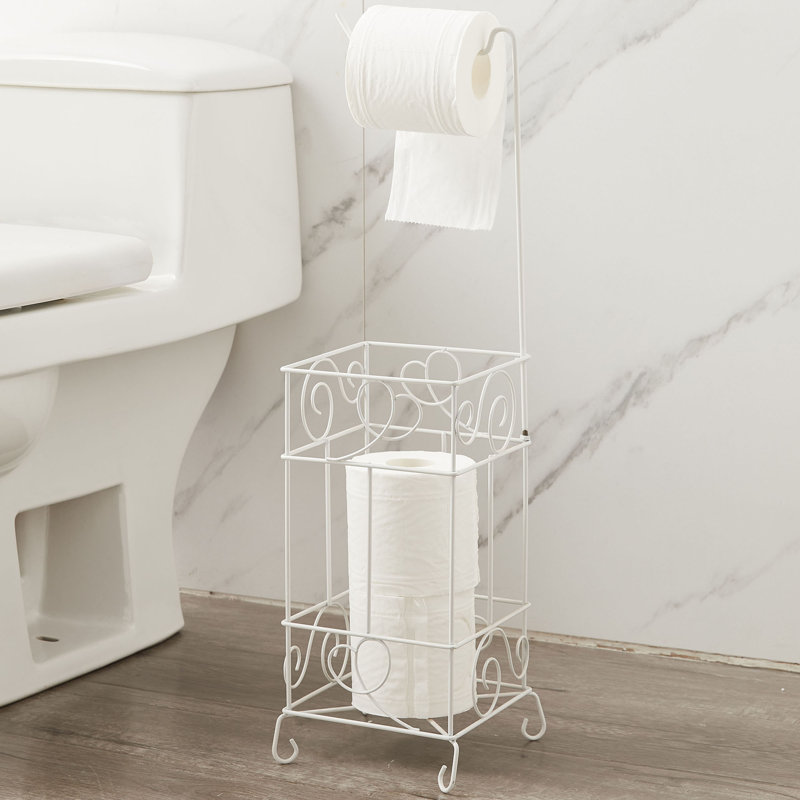 Porte-papier hygiénique sur pied, Blanc