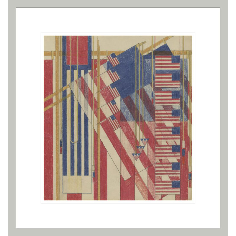 Le drapeau. Couverture du magazine Liberty par Frank Lloyd Wright - reproduction giclée encadrée, H 19,09 po x l 17,75 po
