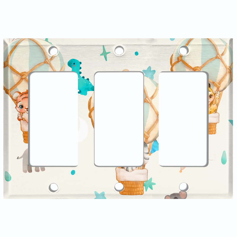 Animals 3 - Gang Toggle Light Switch Standard Wall Plate