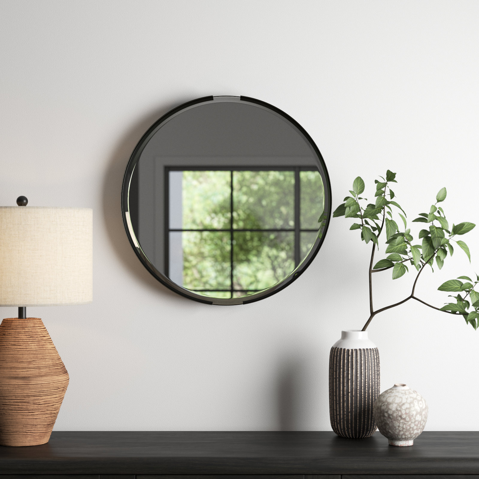 Valo 24" Accent Mirror, Black