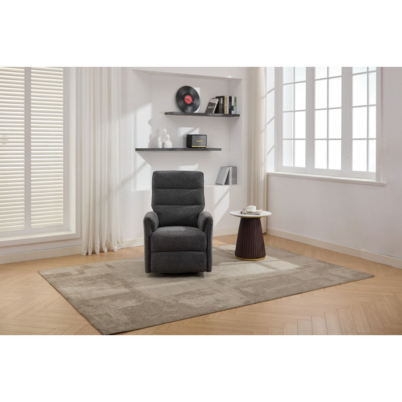 73cm Wide Chenille Glider Standard Recliner, Dark Grey