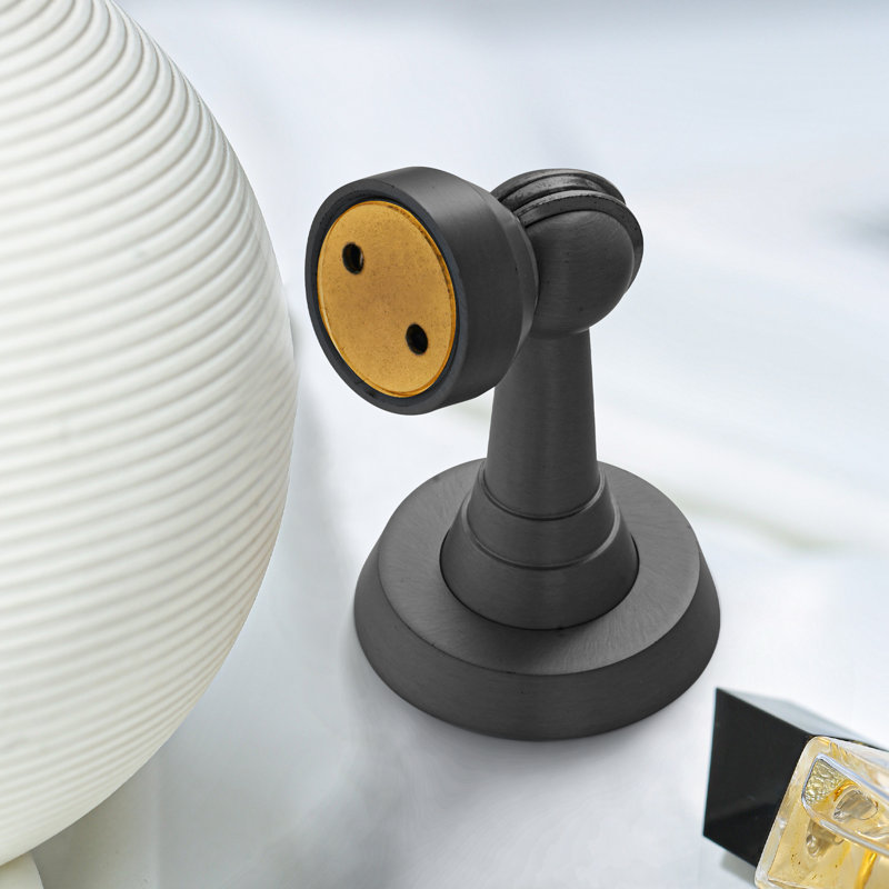 Magnetic Brass Floor Mount Stop, Matte Black