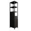 Grande armoire de rangement noire avec porte à volets et 3 tablettes noires