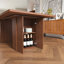 Table de salle à manger de 78 pouces de long avec base de rangement - placage en bois naturel, maison de campagne moderne