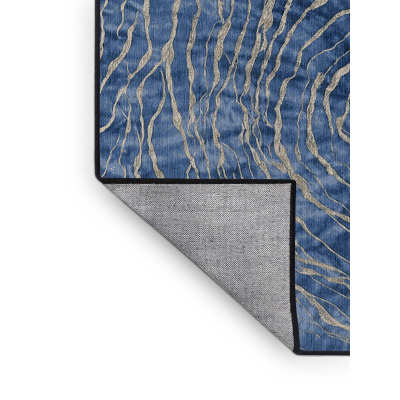 Machine Washable Gray Area Rug, Rectangle 4' x 6'