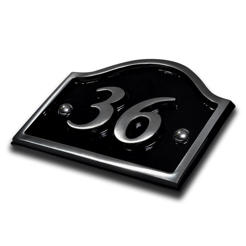 Jaclynn 11.5cm H Reflective Metal House Number, 36