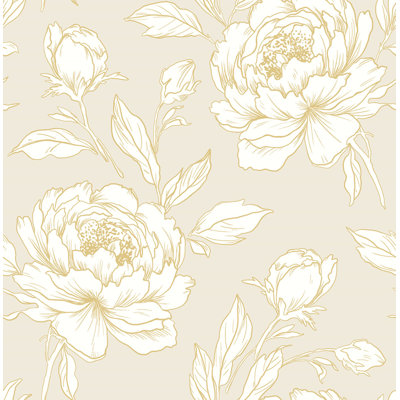 Papier peint floral pivoine