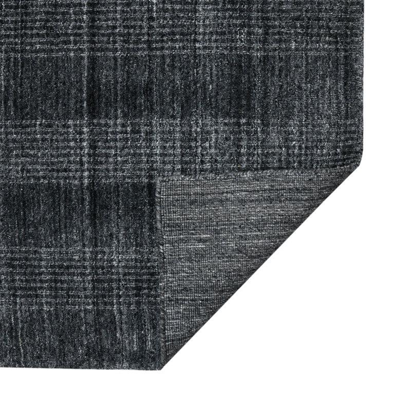 Brackettville Wool Plaid Handwoven Area Rug, Rectangle 8' x 10'