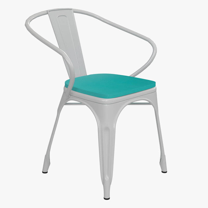 Chaise empilable Briceidy, Blanc, Vert menthe