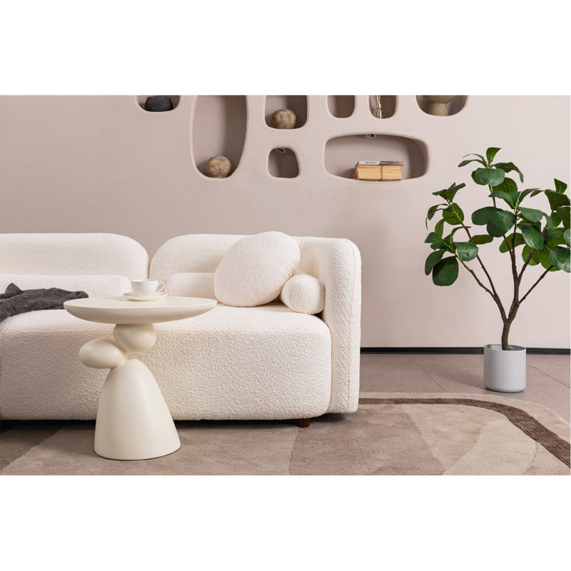 3 + 1, canapé moderne de luxe pour le salon, canapé rembourré en molleton blanc bouclé pour bureau à domicile, Blanc