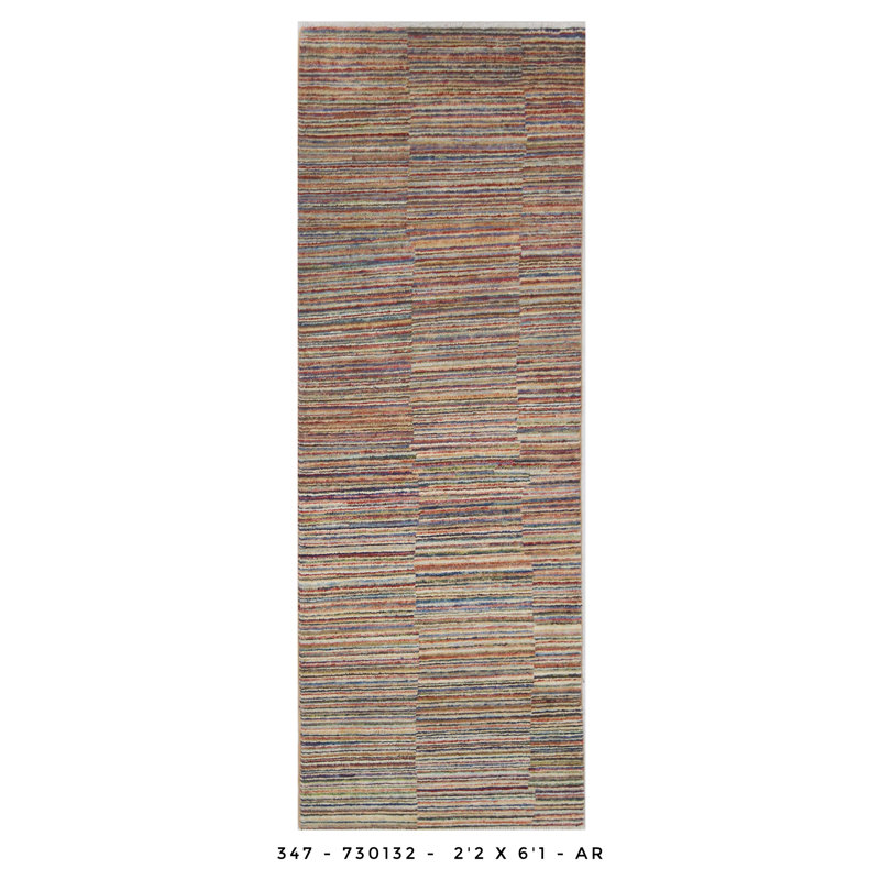 Tapis bleu marine et ivoire de haute qualité noué à la main