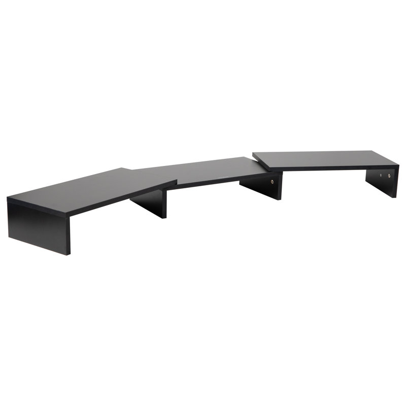 Mind Reader Dual Monitor Stand, Height Adjustable, Desktop Organizer, Laptop Riser, Office, 51.25"L x 9.25"W x 4.75"H