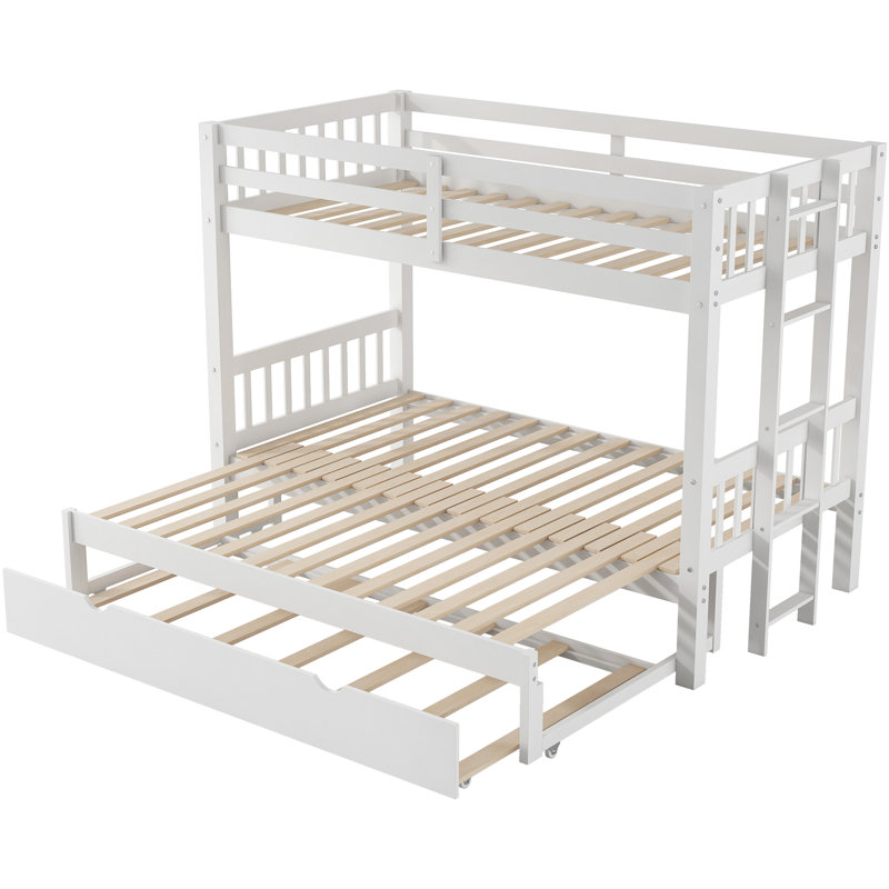 Lit superposé simple au-dessus d'un lit gigogne avec couchette en blanc, peu encombrant, garde-corps, guide d'assemblage pour couchette Rookies, couleur blanche, caractéristiques, placement à votre goût