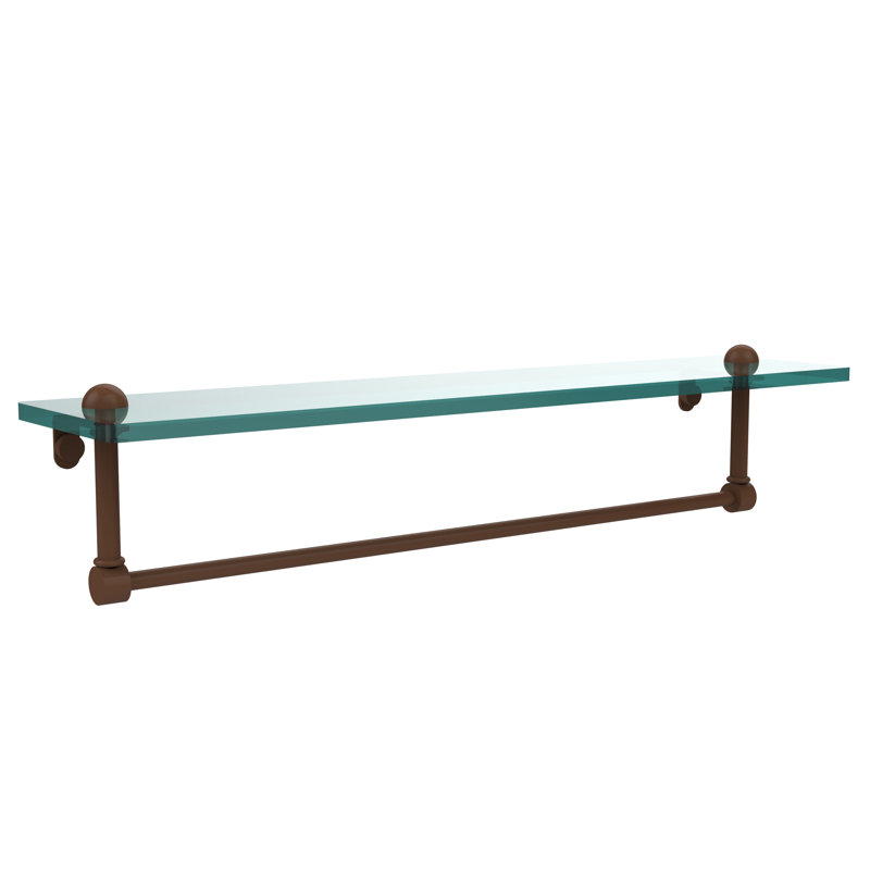 Gober Bracket Shelf with Towel Bar, 22", Antique Bronze