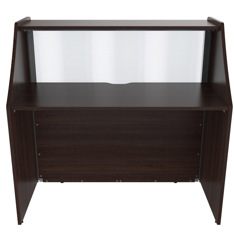 Bureau de réception rectangulaire en stratifié Corine 1, Moka