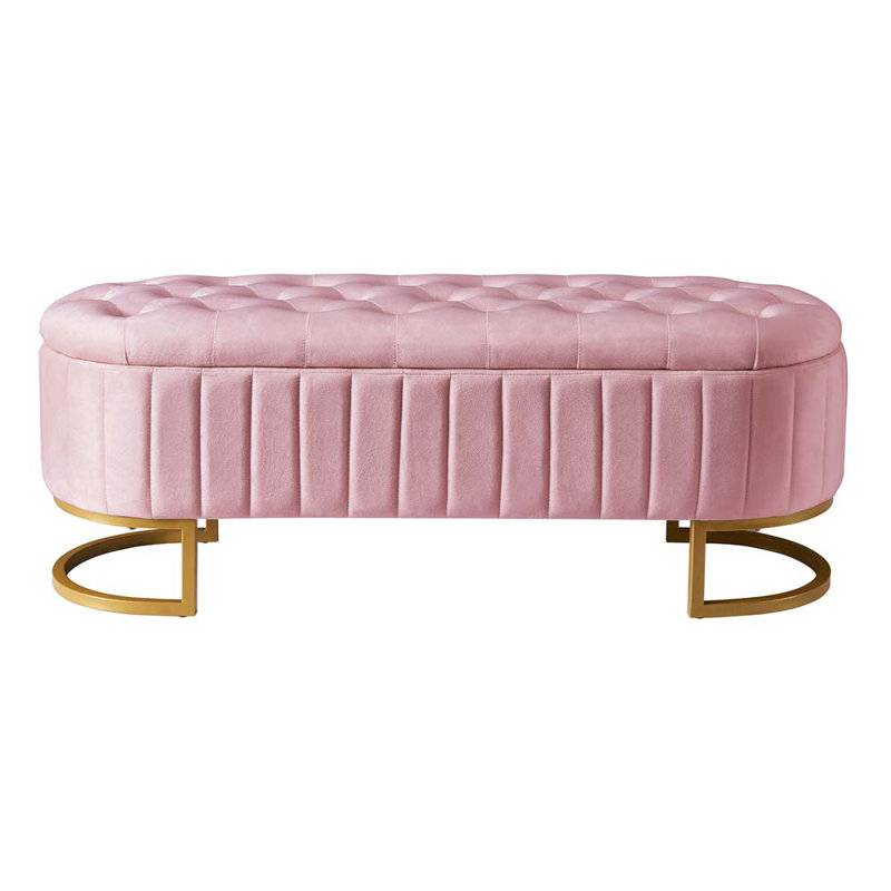Grubb 2 Piece Upholstered Velvet Bedroom Set, Pink