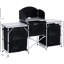 Table de camping pour la cuisine - Aluminium avec 3 armoires et pare-brise
