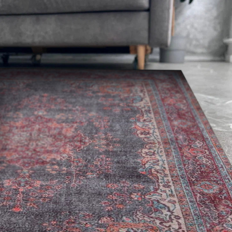 Tapis décoratif coloré à motif rétro Vintage, Rectangle 3 pi 10 po x 5 pi 3 po