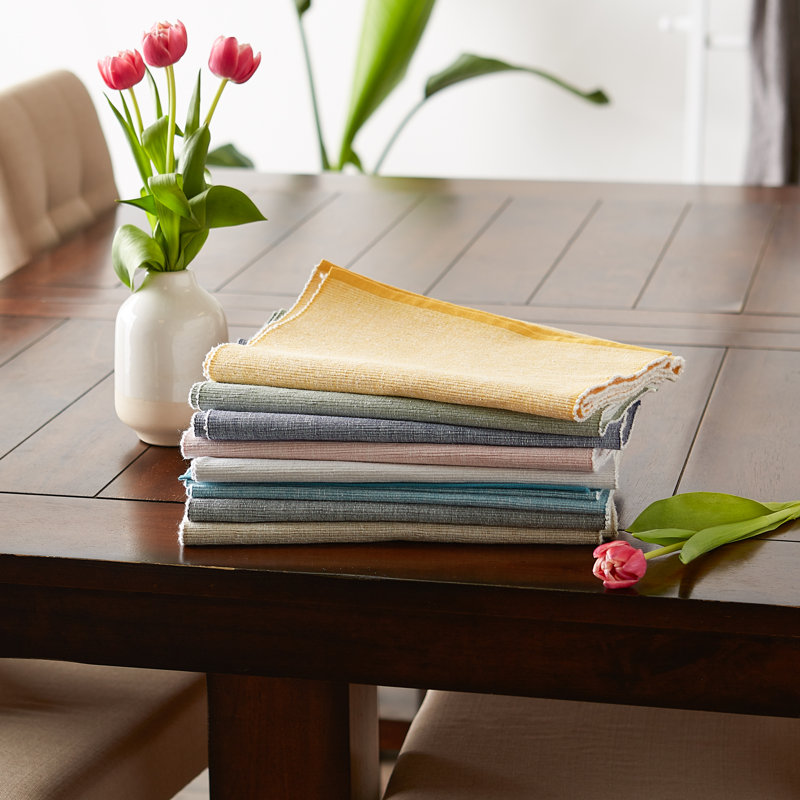 Akinlolu Solid Color 100% Cotton Table Runner, Navy