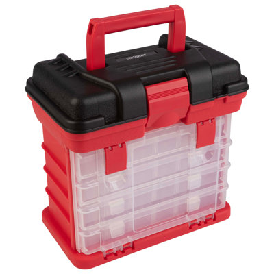 Boîte à outils Stalwart - Organisateur de petites pièces avec tiroirs et compartiments personnalisables pour quincaillerie, matériel de pêche, perles ou artisanat