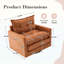 Fauteuil demi-tonneau pivotant de style Mid-Century moderne-1002184368
