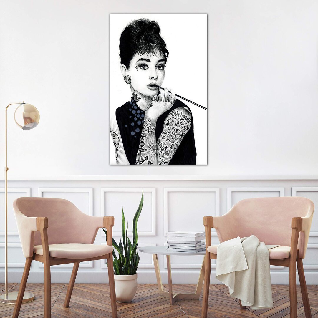 Leinwandbild Audrey Hepburn von Inked Ikons