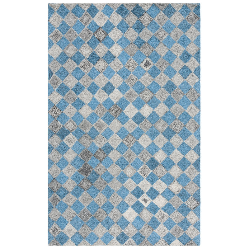 Ffraid Hand Tufted Performance Geometric Rug, Rectangle 3' x 5'