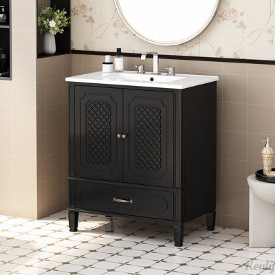 Meuble-lavabo 30 po avec lavabo style rétro
