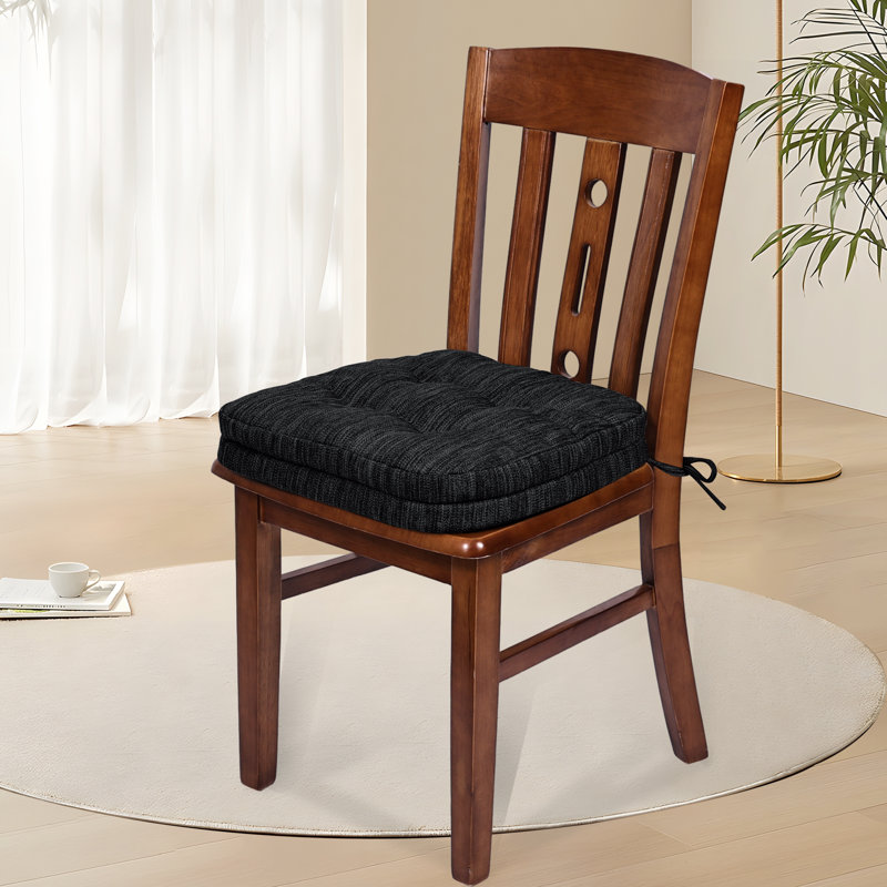 Ireneo Indoor 3.7'' Dining Chair Seat Cushion, Black