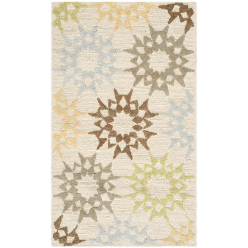 Martha Stewart Hand-Hooked Geometric Area Rug, Rectangle 2 pi 6 po x 4 pi 3 po
